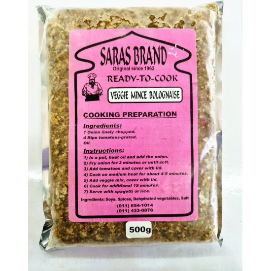 Saras Brand Veggie Mince Bolognaise